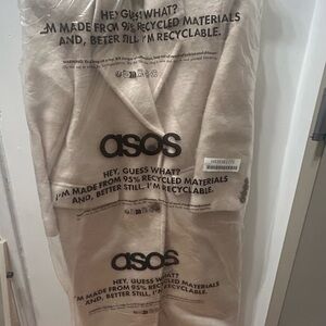 ASOS DESIGN premium brushed wool coat in cream